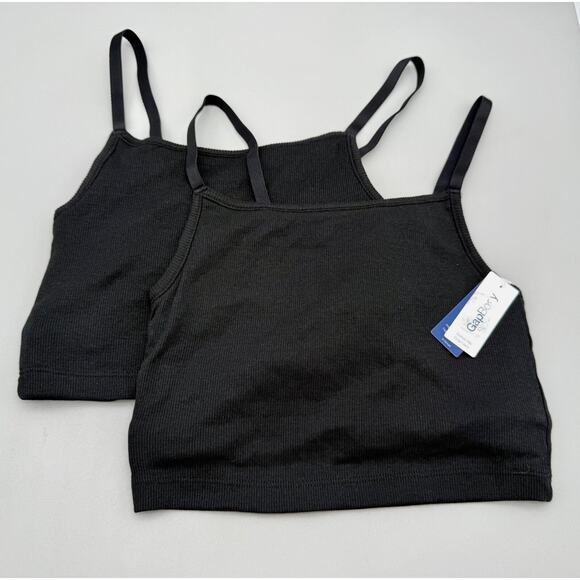 Gap Body Bralette XS Black Cotton Rib Lounge Athleisure Stretch NEW NWT - Picture 5 of 5